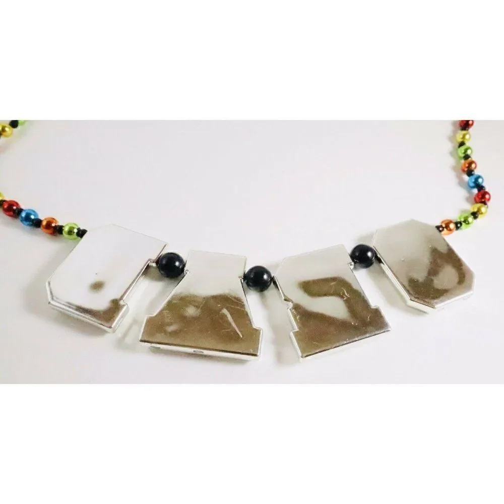 Graduation Beads Necklace Mardi Gras Multi Color Party Collar Celebration Prop